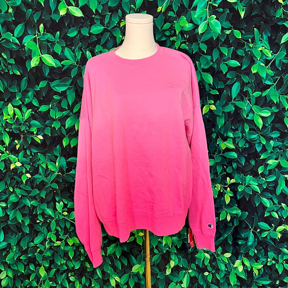 NWT Champion Pink Ombre Powerblend Crewneck Sweatshirt (XL)